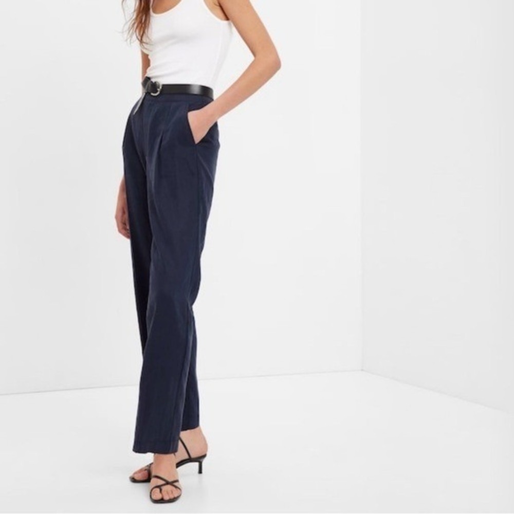 Gap Pleated Navy Blue Softsuit Trouser Size 4 - Picture 3 of 7
